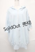 REFLEM / Dリングロゴテープ半袖ZIPパーカー  サックス S-25-08-20-015-PU-TO-HR-ZS