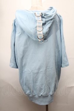 画像2: REFLEM / Dリングロゴテープ半袖ZIPパーカー  サックス S-25-08-20-015-PU-TO-HR-ZS