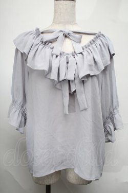 画像1: DearMyLoveRose / オフショルトップス  サックス S-25-08-20-016-EL-TO-AS-ZS