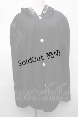 画像1: NieR Clothing / フード付カーディガン  黒 S-25-08-20-020-PU-TO-HR-ZY