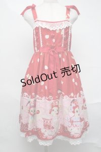 To Alice / Strawberry Bearワンピース  赤 S-25-08-20-031-LO-OP-AS-ZS