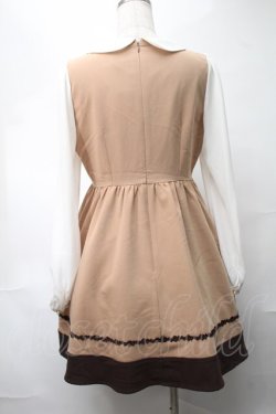 画像2: Ank Rouge / 袖シフォンフロントレースアップワンピース  ブラウン S-25-08-20-038-CA-OP-HR-ZS