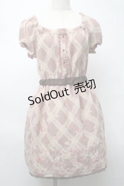 画像1: LODISPOTTO / シフォンチェックワンピース  ブラウン S-25-08-20-039-LO-OP-HR-ZT100