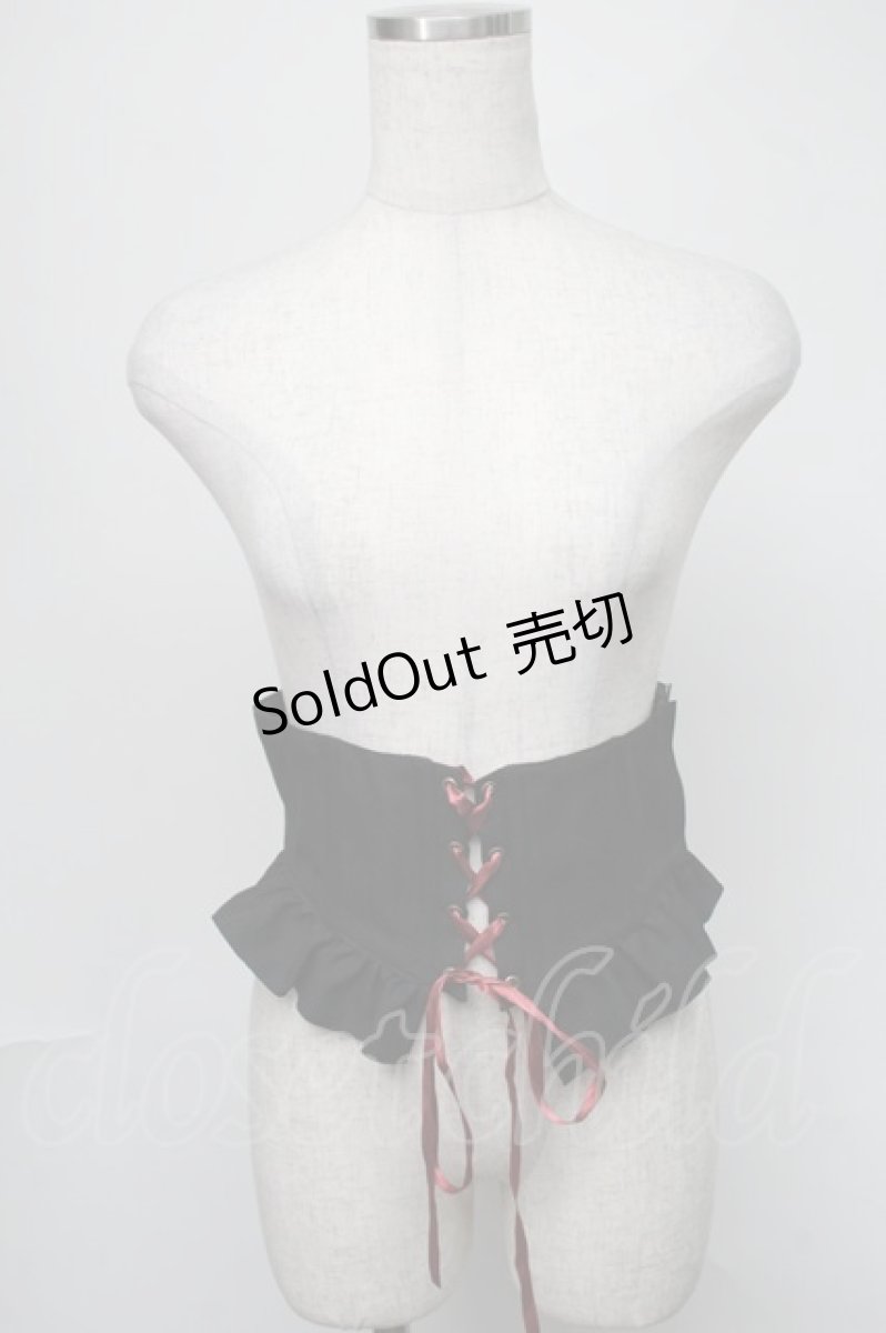 画像1: metamorphose / フリルコルセット  黒 S-25-08-21-001-ME-TO-AS-ZT503 (1)