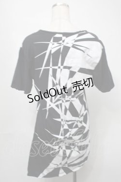 画像2: CIVARIZE / ジオメトリック総柄変形ロングTシャツ 44 黒ｘ白 S-25-08-21-044-GO-TS-AS-ZT504