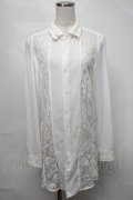 CIVARIZE / レース切り替えシフォンシャツ  白 S-25-08-21-005-GO-BL-AS-ZS