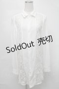 CIVARIZE / レース切り替えシフォンシャツ  白 S-25-08-21-005-GO-BL-AS-ZS