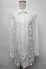 CIVARIZE / レース切り替えシフォンシャツ  白 S-25-08-21-005-GO-BL-AS-ZS
