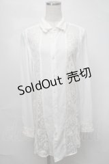 CIVARIZE / レース切り替えシフォンシャツ  白 S-25-08-21-005-GO-BL-AS-ZS