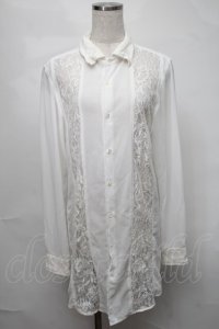 CIVARIZE / レース切り替えシフォンシャツ  白 S-25-08-21-005-GO-BL-AS-ZS