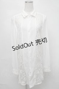 CIVARIZE / レース切り替えシフォンシャツ  白 S-25-08-21-005-GO-BL-AS-ZS