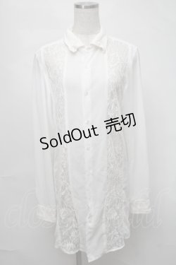 画像1: CIVARIZE / レース切り替えシフォンシャツ  白 S-25-08-21-005-GO-BL-AS-ZS