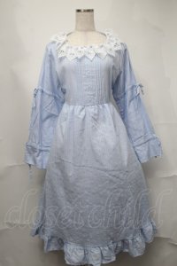 Cherirulu Chocola / 襟レースフリルワンピース 3L サックス S-25-08-21-053-LO-OP-HR-ZS