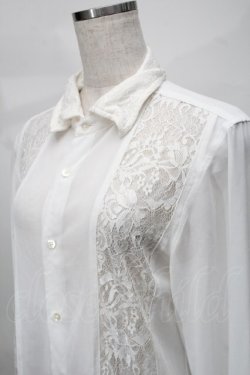 画像3: CIVARIZE / レース切り替えシフォンシャツ  白 S-25-08-21-005-GO-BL-AS-ZS