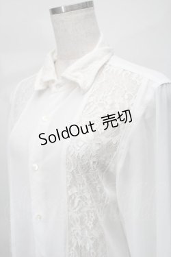 画像3: CIVARIZE / レース切り替えシフォンシャツ  白 S-25-08-21-005-GO-BL-AS-ZS