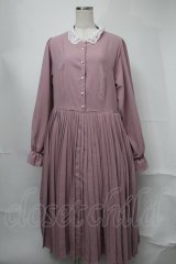 m petit by misako / AM*レースエリプリーツワンピース  ピンク S-25-08-21-056-LO-OP-HR-ZS