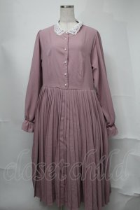 m petit by misako / AM*レースエリプリーツワンピース  ピンク S-25-08-21-056-LO-OP-HR-ZS