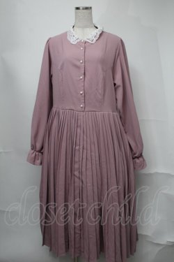 画像1: m petit by misako / AM*レースエリプリーツワンピース  ピンク S-25-08-21-056-LO-OP-HR-ZT504