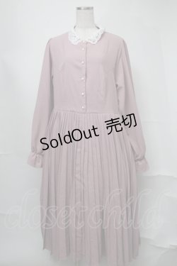 画像1: m petit by misako / AM*レースエリプリーツワンピース  ピンク S-25-08-21-056-LO-OP-HR-ZT504