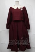 m petit by misako / マイメロワッペン付きワンピース  ワイン S-25-08-21-062-LO-OP-HR-ZS