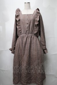 m petit by misako / チェックワンピース LL ブラウン S-25-08-21-065-LO-OP-HR-ZS
