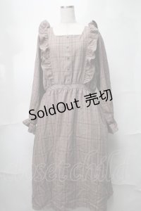 m petit by misako / チェックワンピース LL ブラウン S-25-08-21-065-LO-OP-HR-ZT505