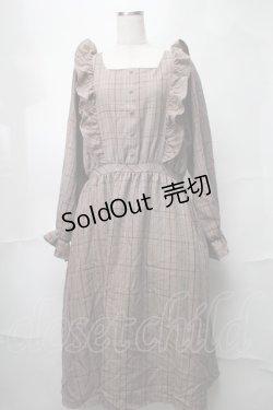 画像1: m petit by misako / チェックワンピース LL ブラウン S-25-08-21-065-LO-OP-HR-ZT505