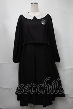 画像1: m petit by misako / サンリオキャラクターズコラボ クロミワッペン付きワンピース  黒 S-25-08-21-073-LO-OP-HR-ZT505