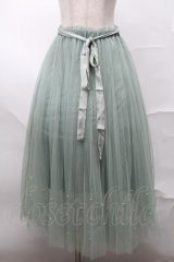 axes femme POETIQUE / パールデザインチュールスカート  グリーン S-25-08-21-1049-AX-BL-AS-ZS