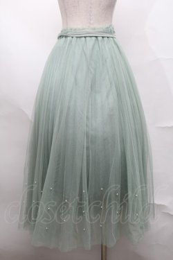画像2: axes femme POETIQUE / パールデザインチュールスカート  グリーン S-25-08-21-1049-AX-BL-AS-ZS