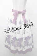 axes femme / あじさい柄スカート  白ｘ紫 S-25-08-21-1052-AX-SK-AS-ZS