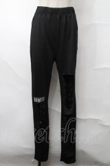 NieR Clothing / 刺繍レギンスパンツ  黒 S-25-08-21-1059-PU-PA-HR-ZS