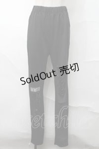 NieR Clothing / 刺繍レギンスパンツ  黒 S-25-08-21-1059-PU-PA-HR-ZS