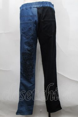 画像2: ALGONQUINS / バイカラーパンツ  黒ｘブルー S-25-08-21-1060-AL-PA-AS-ZS