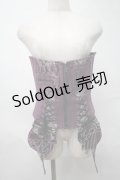 Qutie Frash / パイソン柄切替ミリタリーコルセット  紫 S-25-08-21-1008-QU-TO-HR-ZS