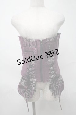 画像1: Qutie Frash / パイソン柄切替ミリタリーコルセット  紫 S-25-08-21-1008-QU-TO-HR-ZS
