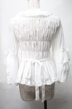 画像2: metamorphose / スクエアあきフリルブラウス（五分袖）  白 S-25-08-21-1009-ME-BL-HR-ZS