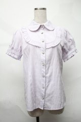 Blue rouge / 半袖ブラウス  ラベンダー S-25-08-21-1011-CA-BL-HR-ZS