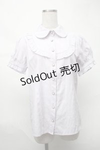 Blue rouge / 半袖ブラウス  ラベンダー S-25-08-21-1011-CA-BL-HR-ZT352