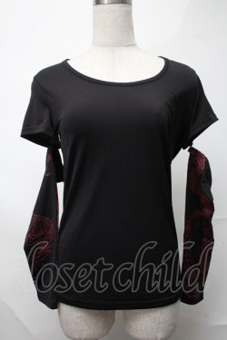 画像1: Qutie Frash / アームカバー付きTシャツ  黒 S-25-08-21-1013-QU-TO-AS-ZS