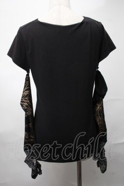 画像2: Qutie Frash / アームカバー付きTシャツ  黒ｘ金 S-25-08-21-1014-QU-TO-AS-ZS
