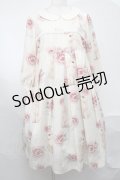 Leur Getter / Rose Rabbit袖付ワンピース  アイボリー S-25-08-21-1019-LU-OP-HR-ZS