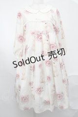 Leur Getter / Rose Rabbit袖付ワンピース  アイボリー S-25-08-21-1019-LU-OP-HR-ZS