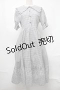 m petit by misako / ギンガムチェックワンピース  グレーｘ白 S-25-08-21-1024-LO-OP-AS-ZS