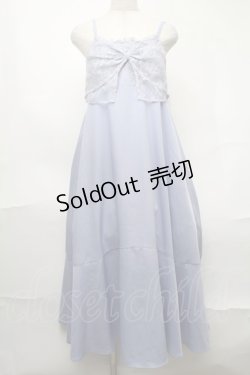 画像1: axes femme / ビッグレースリボンキャミワンピース  サックス S-25-08-21-1028-AX-OP-AS-ZS