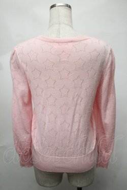 画像2: Nile Perch / 星透かしカーディガン  ピンク S-25-08-21-014-LO-TO-AS-ZT504