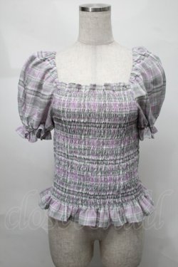 画像1: Candy Stripper / VOLUME SLEEVE SHIRRINGトップス 2 ラベンダー S-25-08-21-017-PU-TO-SZ-ZT504