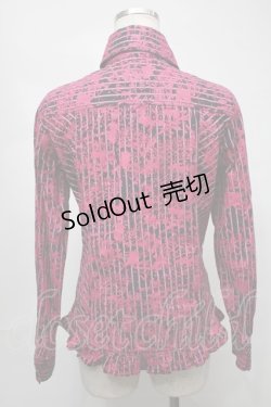 画像2: ALGONQUINS / 総柄ブラウス  黒ｘピンク S-25-08-21-031-AL-BL-AS-ZT504