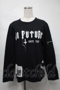 no future / プリント長袖プルオーバー  黒 S-25-08-21-033-PU-TS-HR-ZS