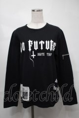 no future / プリント長袖プルオーバー  黒 S-25-08-21-033-PU-TS-HR-ZS